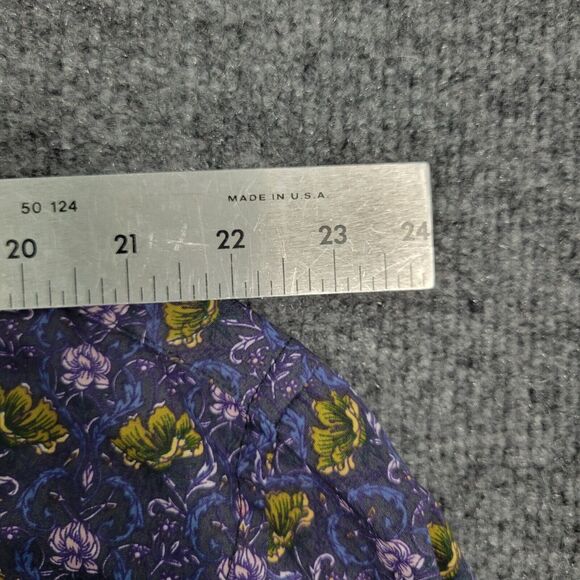 Stacy Adams Purple Floral Performance Modern Fit Button Shirt SIZE 19 34/35 - Picture 6 of 11